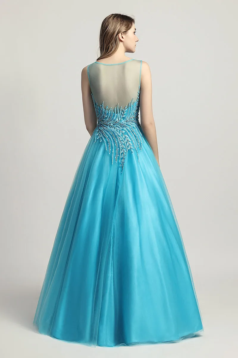 A-line Princess Long Evening Dress Formal Prom Dresses