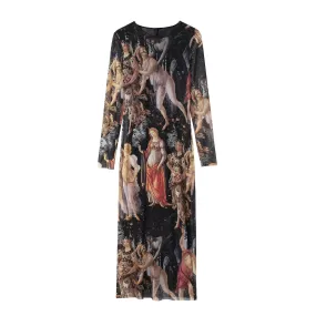 Amalfi Renaissance Painting Prints Tissue Dress