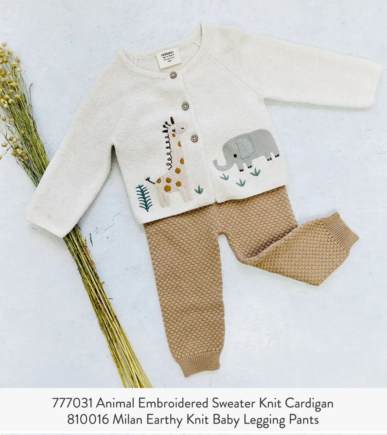 Animal Safari Embroidered Baby Cardigan Sweater (Organic) - 3 Colors