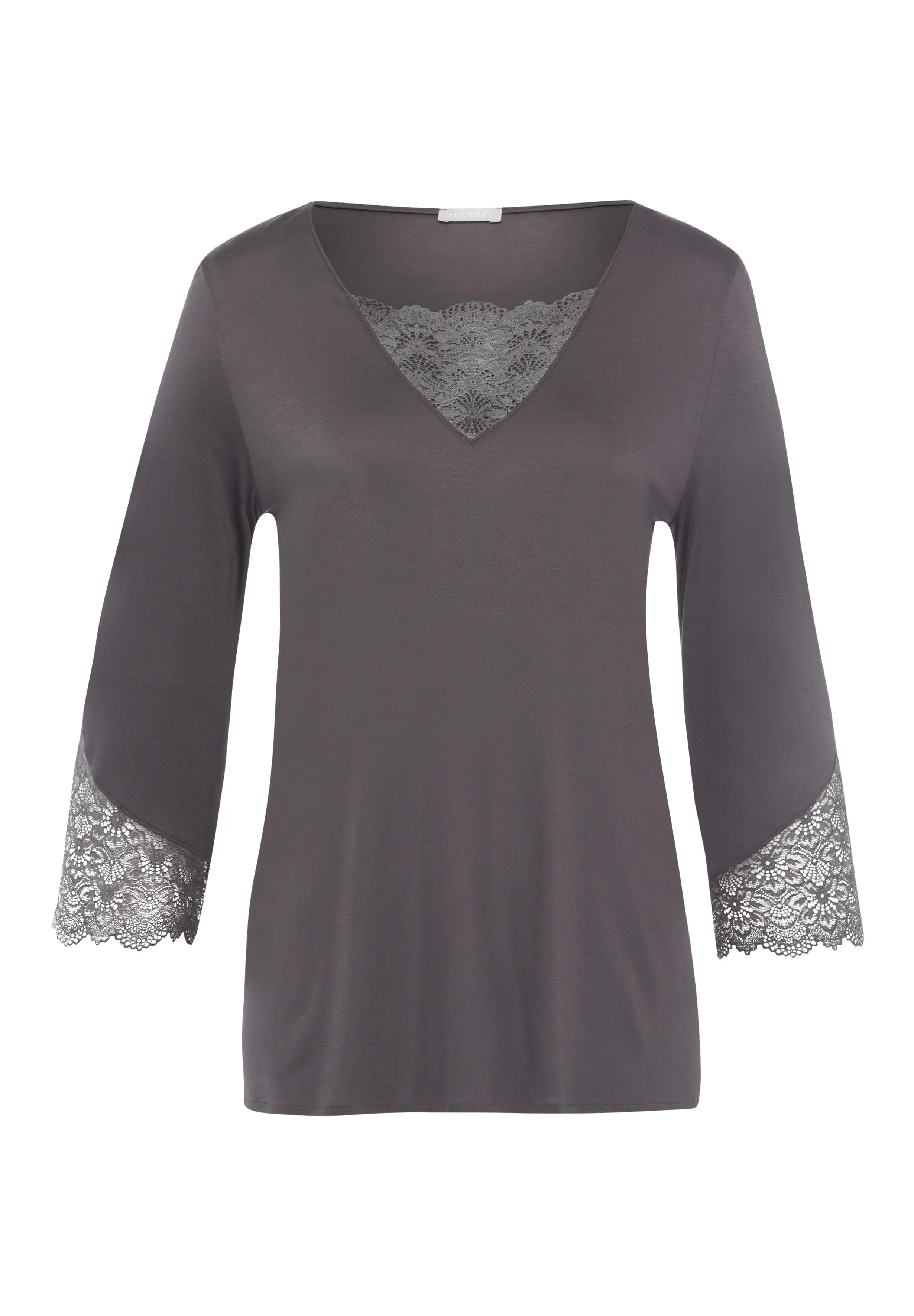 Aria Relaxed Scalloped Lace Blouse | Grey 76661-1704