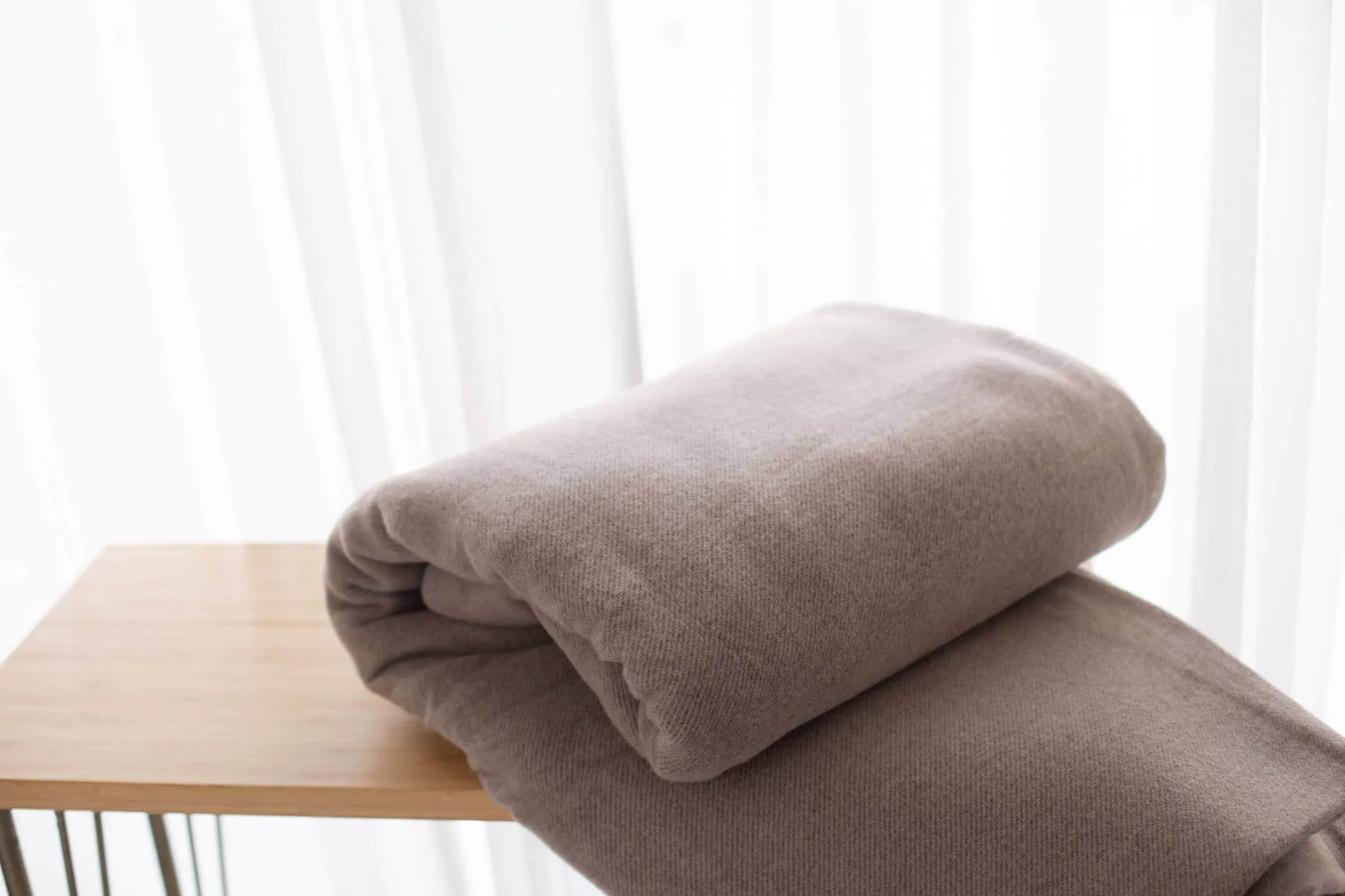 Australian Made Wool Twill Mocha Blankets by Bambi