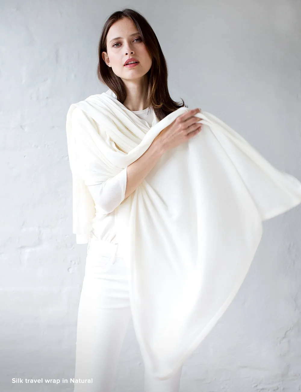 Australian Superfine Merino / Silk Wrap - Natural