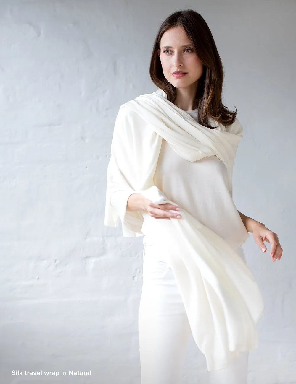 Australian Superfine Merino / Silk Wrap - Natural