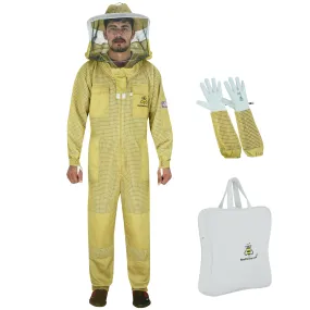 Bee Pro 3-Layer Ultra Ventilated Beekeeping Suit with Round Veil |  Brown