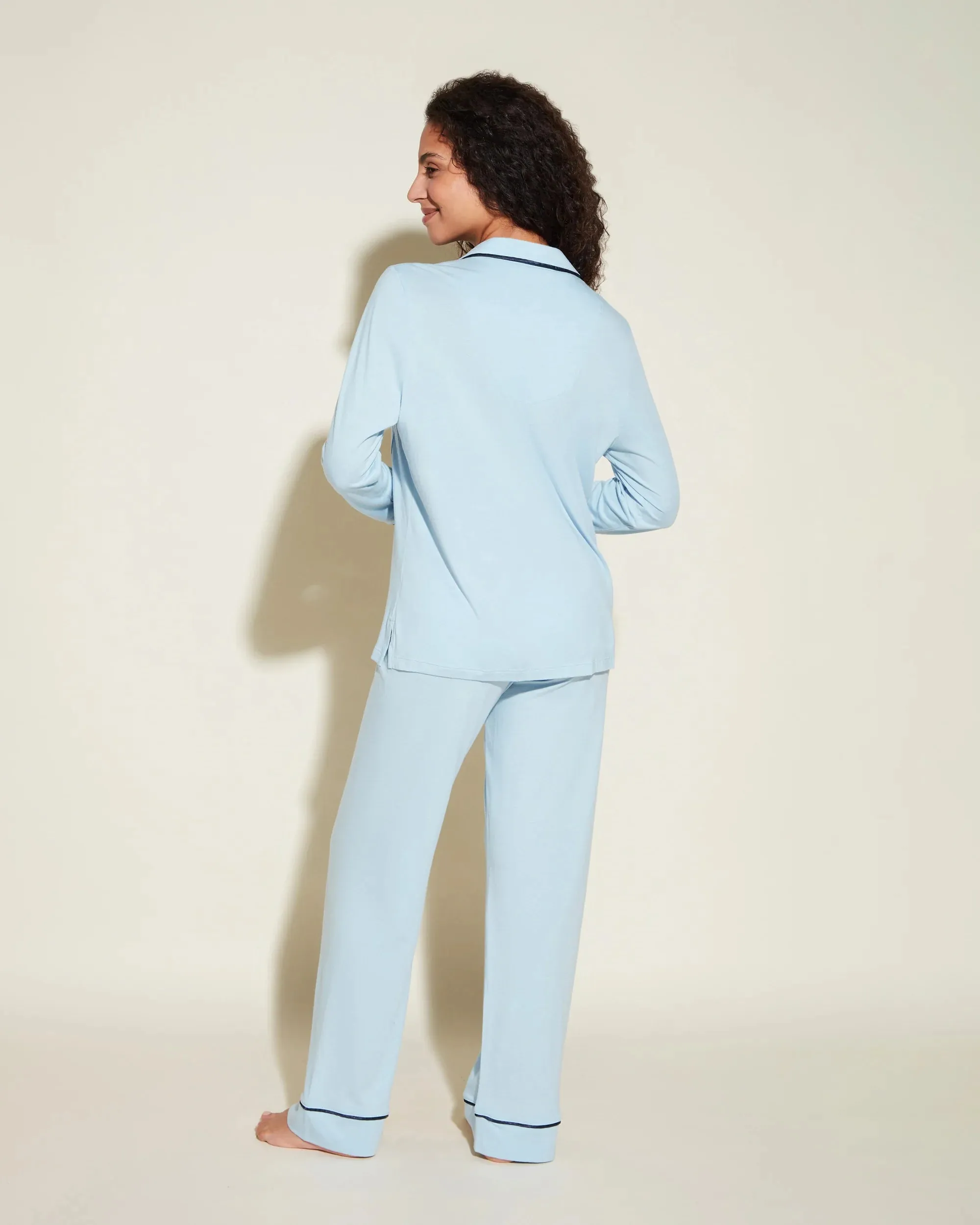 Bella Petite Long Sleeve Top & Pant Pajama Set |Aasmani Blue