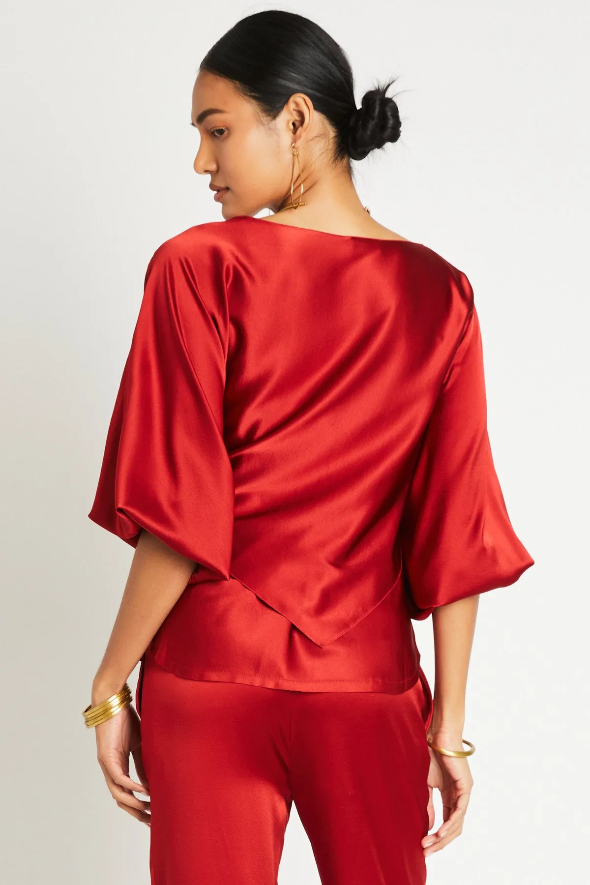   Beryll Ali Silk Wrap Top | Terra