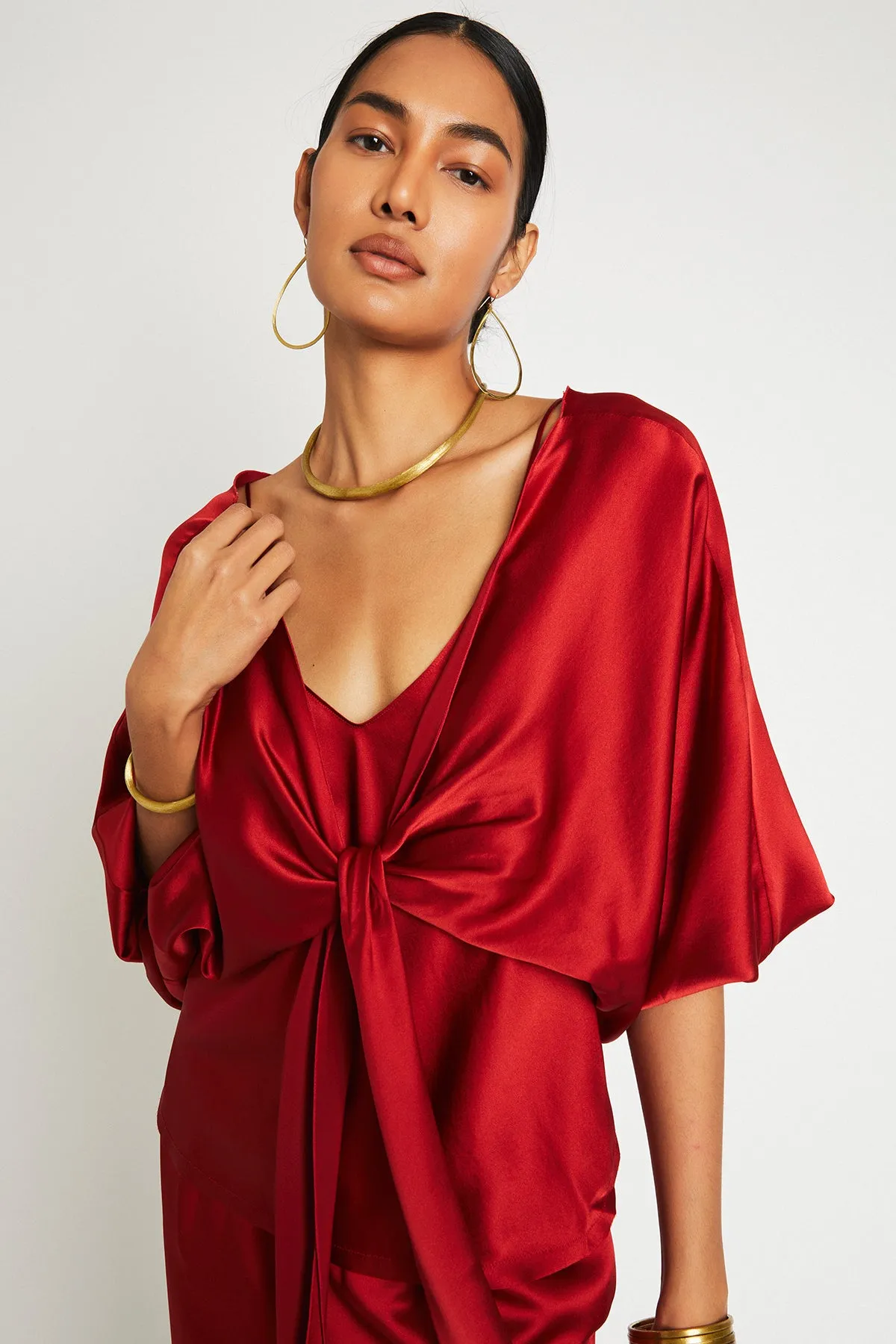   Beryll Ali Silk Wrap Top | Terra