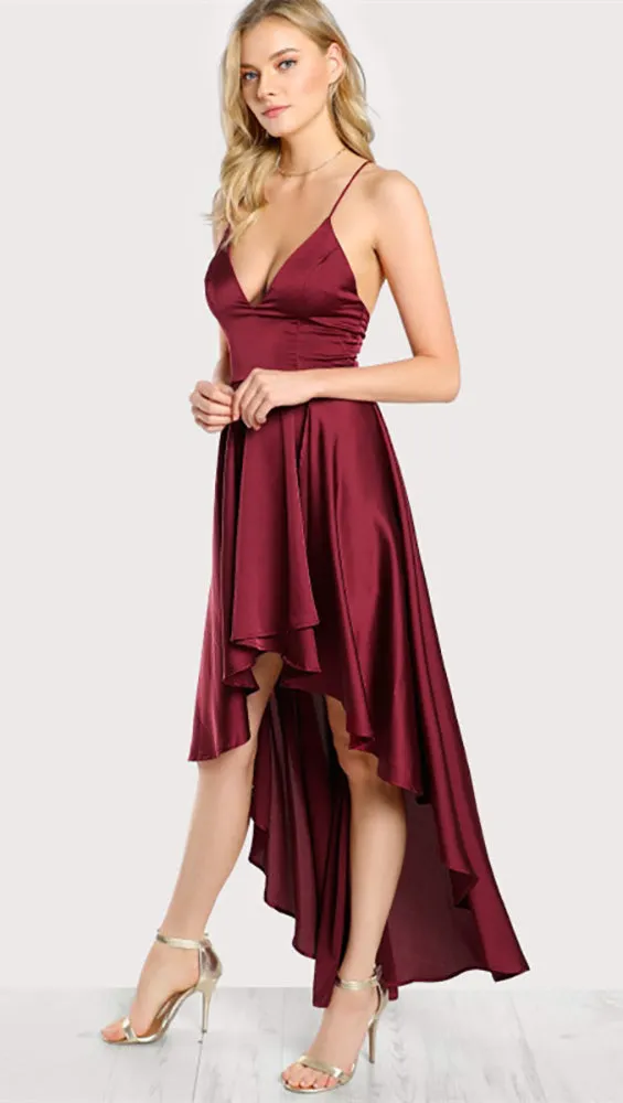 Bethenny Hi Low Maxi Dress Rouge