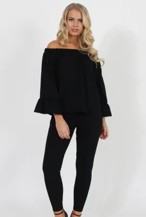 Black Off The Shoulder Co-ord - Lydia