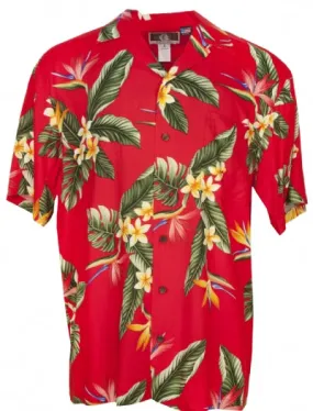 BOP Plumeria Mens Shirt in Red