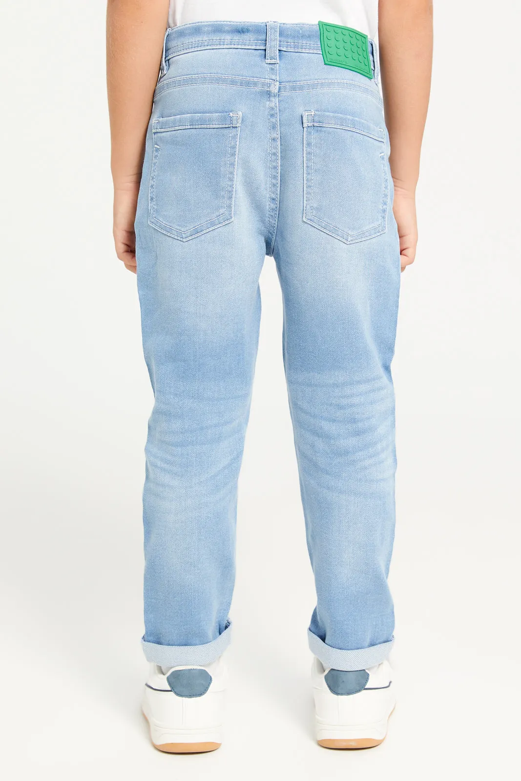 Boys Blue 5 Pocket With Draw Cord Jeans