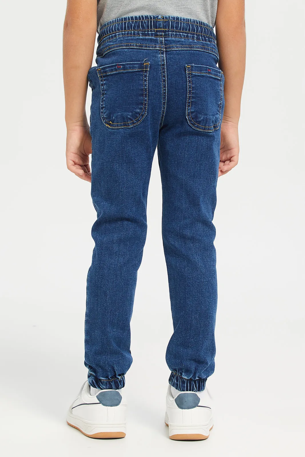 Boys Blue Pull On Jogger Jeans