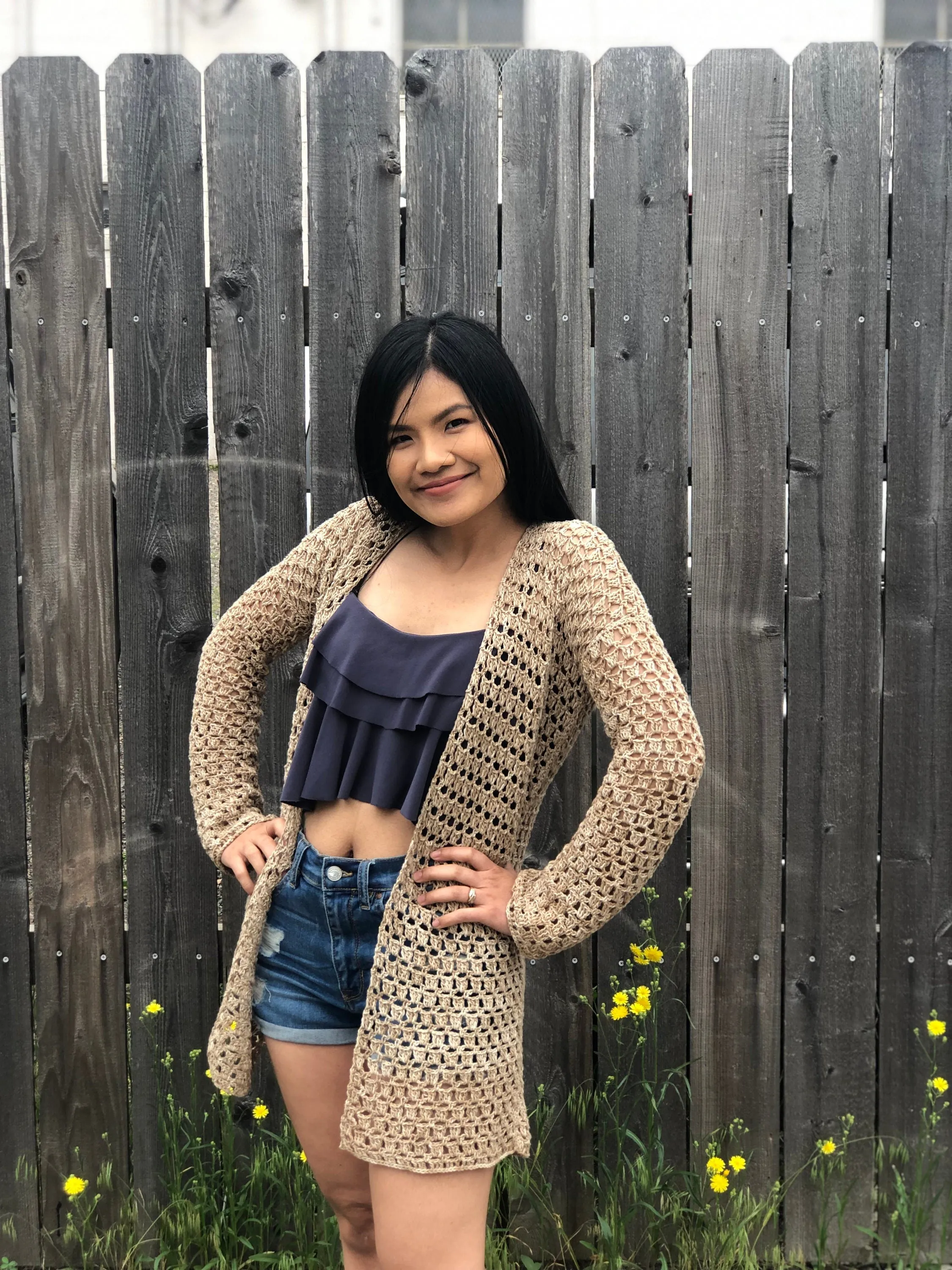 Breezy Crochet Cardigan Pattern for summer, Digital PDF pattern and video tutorial