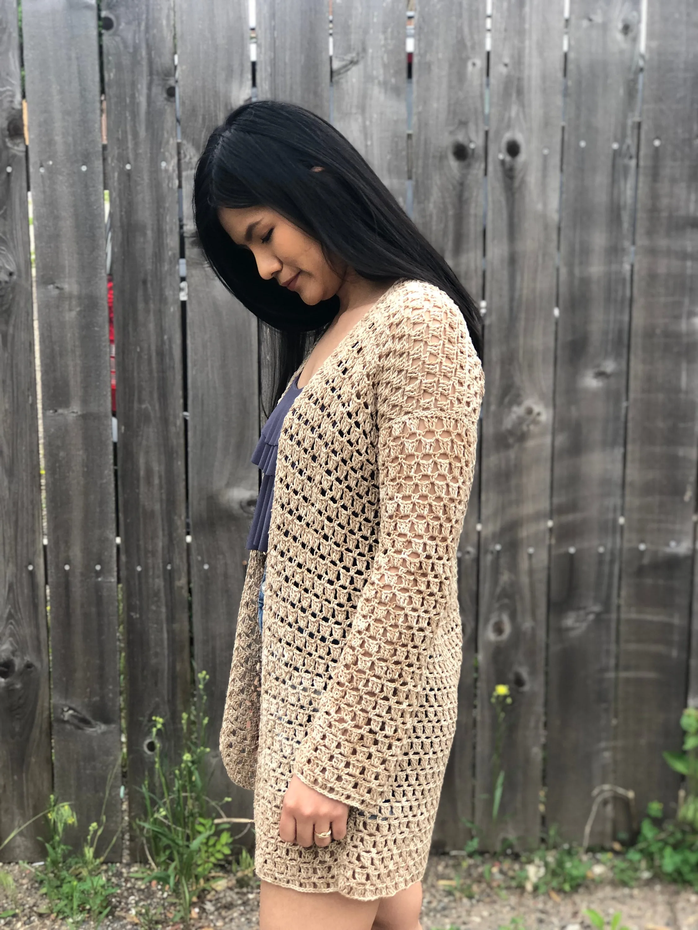 Breezy Crochet Cardigan Pattern for summer, Digital PDF pattern and video tutorial