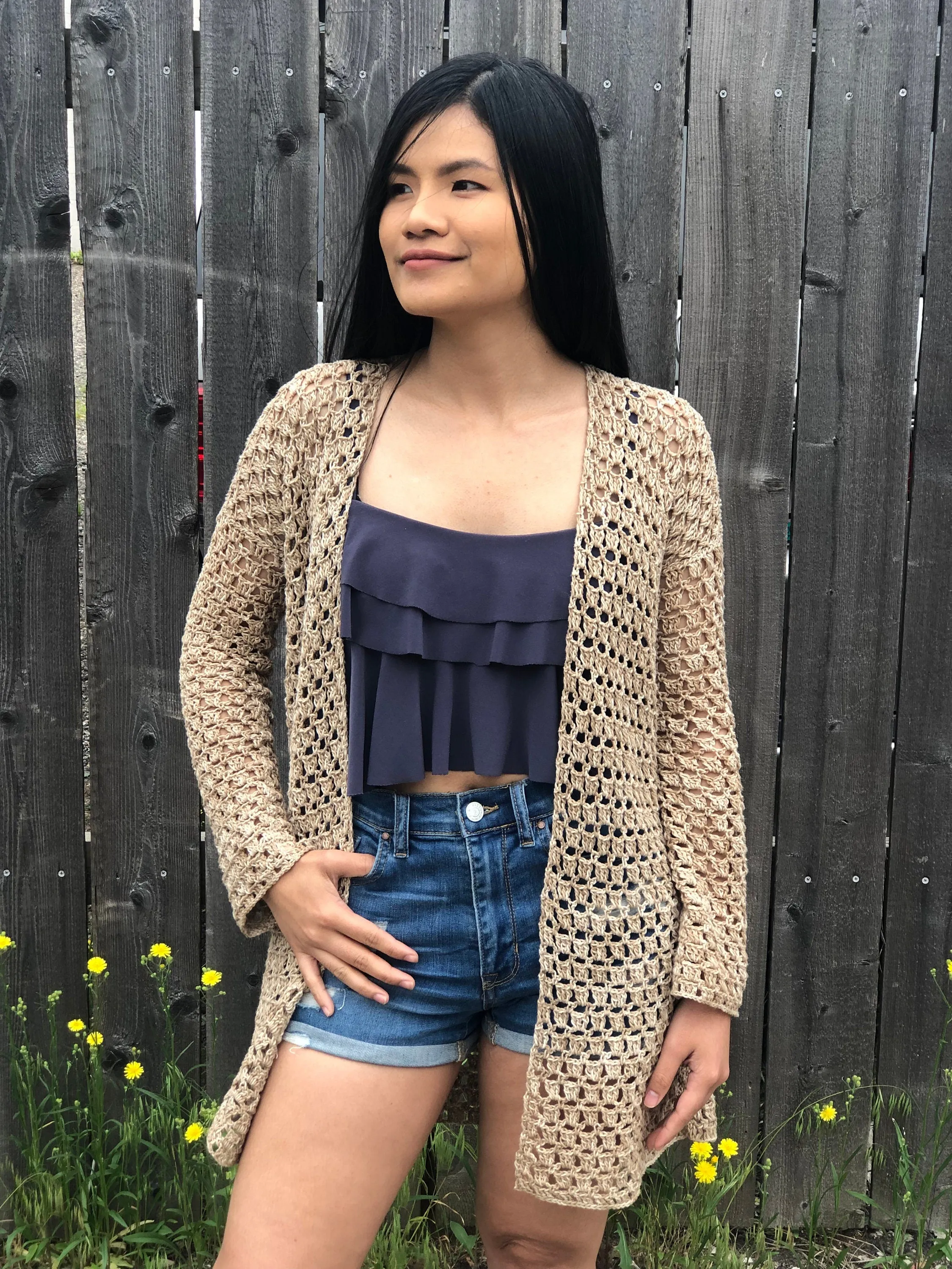 Breezy Crochet Cardigan Pattern for summer, Digital PDF pattern and video tutorial