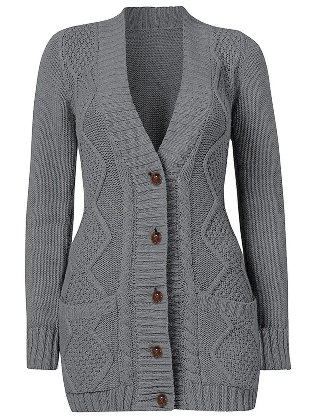 Cable Knit Button Cardigan