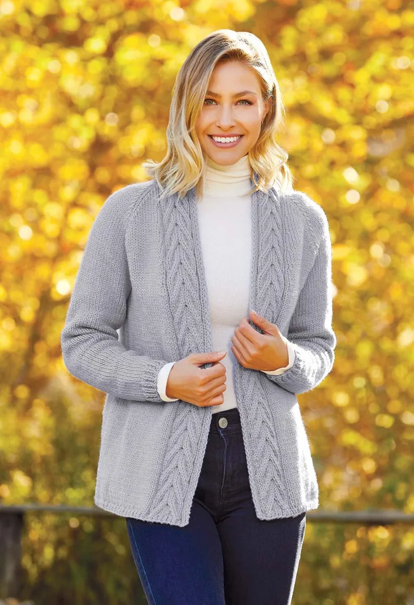 Cabled Trim Cardigan