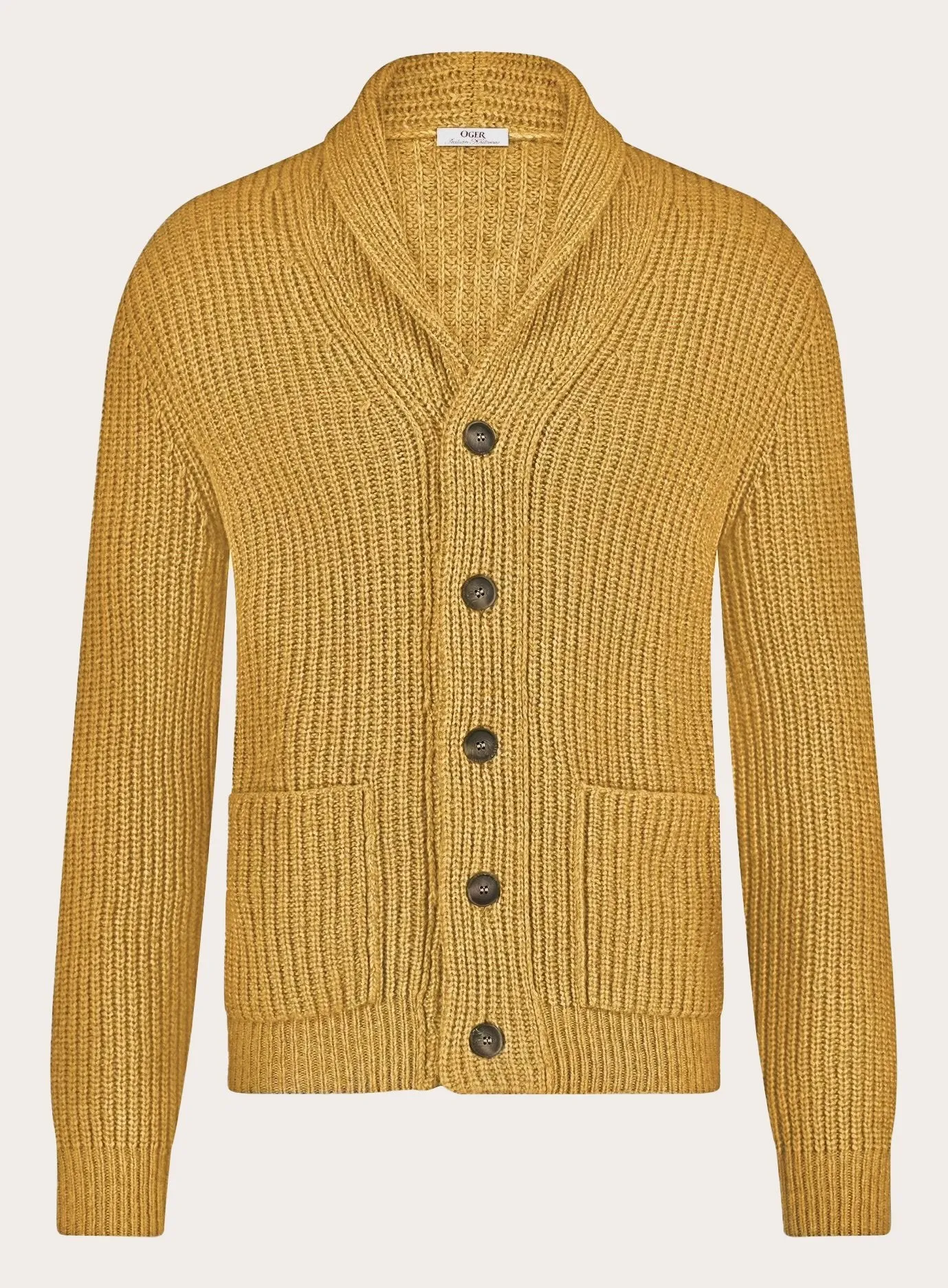 Cardigan met platte kraag van wol