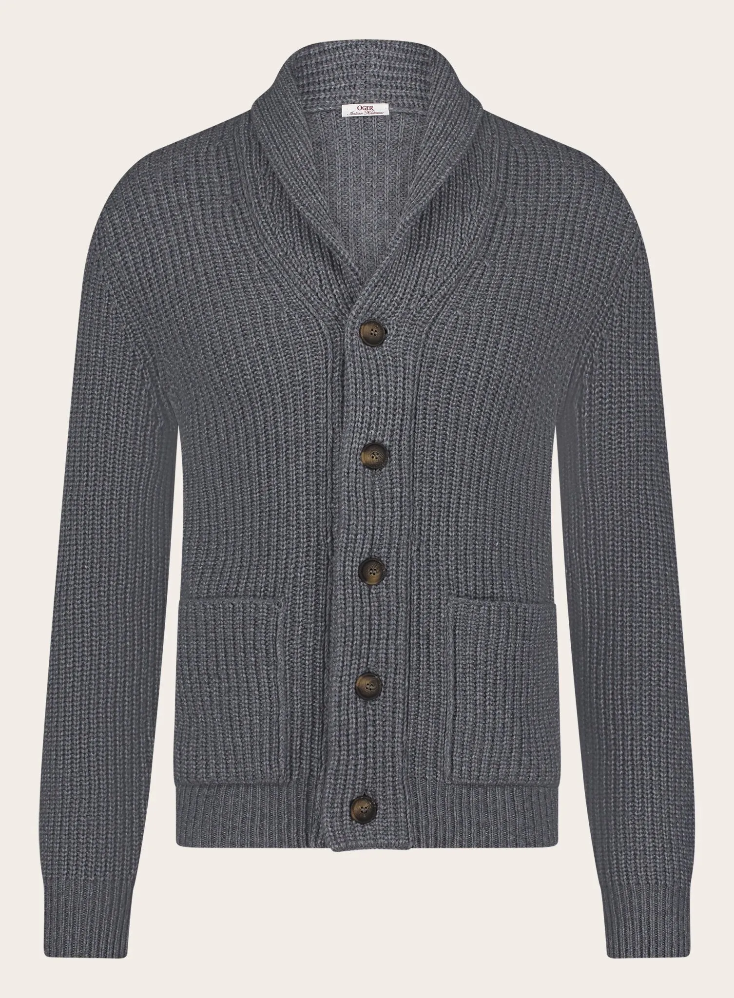 Cardigan met platte kraag van wol