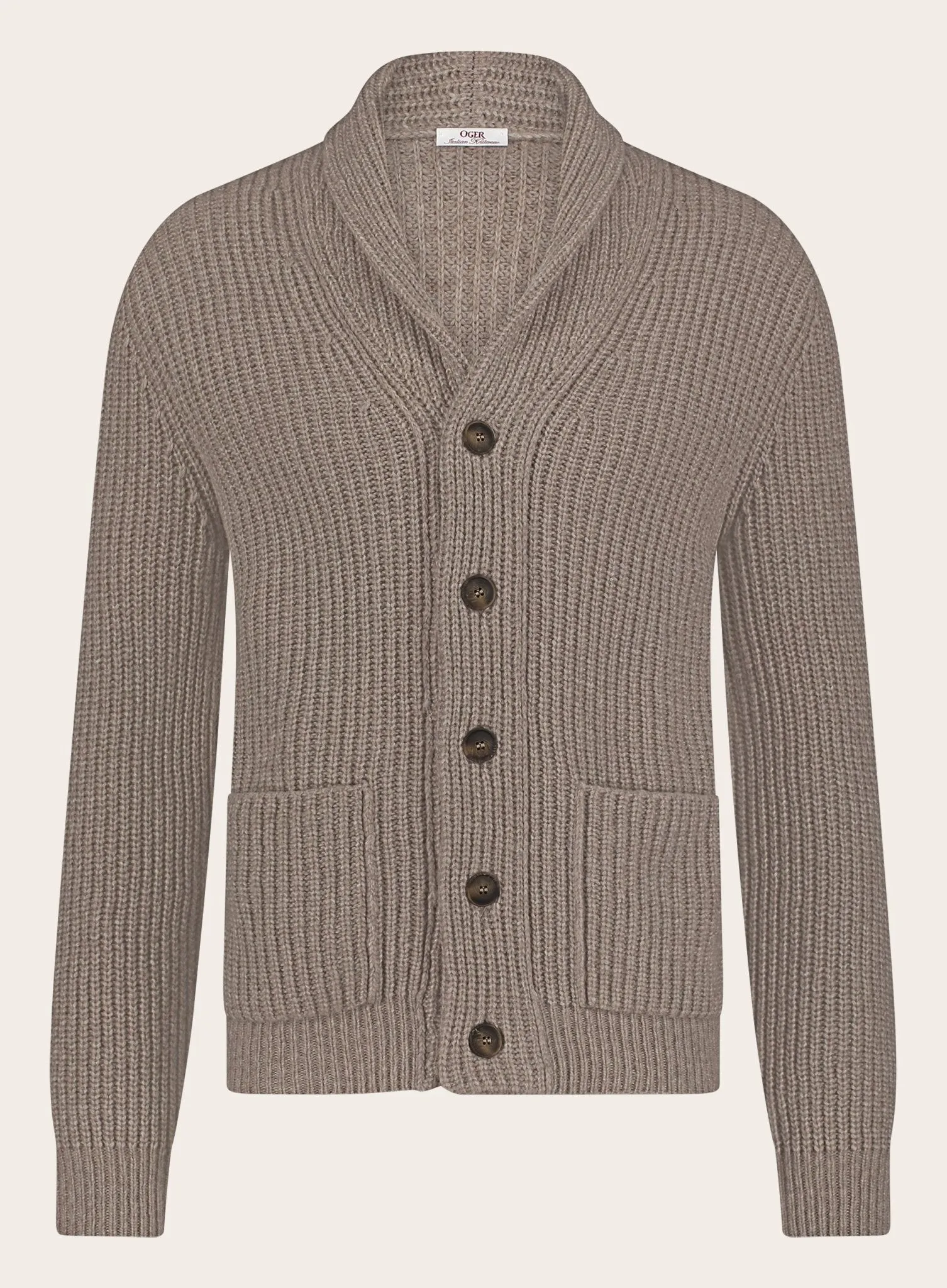 Cardigan met platte kraag van wol