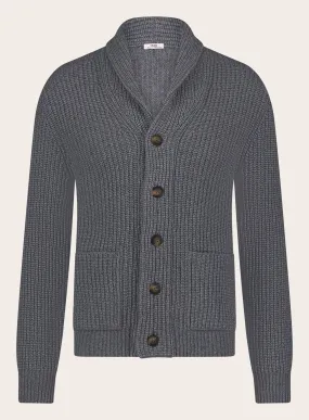 Cardigan met platte kraag van wol