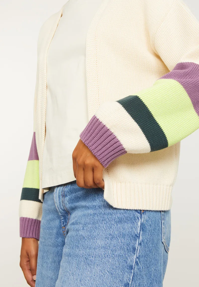 Cardigan PARSLEY STRIPES artic white | recolution