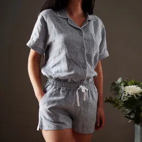 Casaal Pyjama Shorts [Dark grey blue/White]