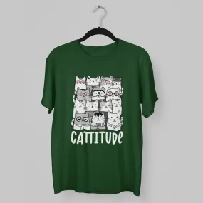 Cattitude Round Neck Half Sleeve Classic T-Shirt