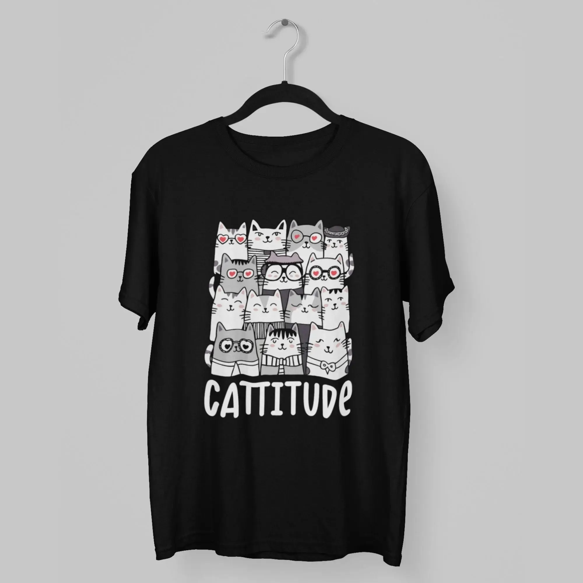 Cattitude Round Neck Half Sleeve Classic T-Shirt