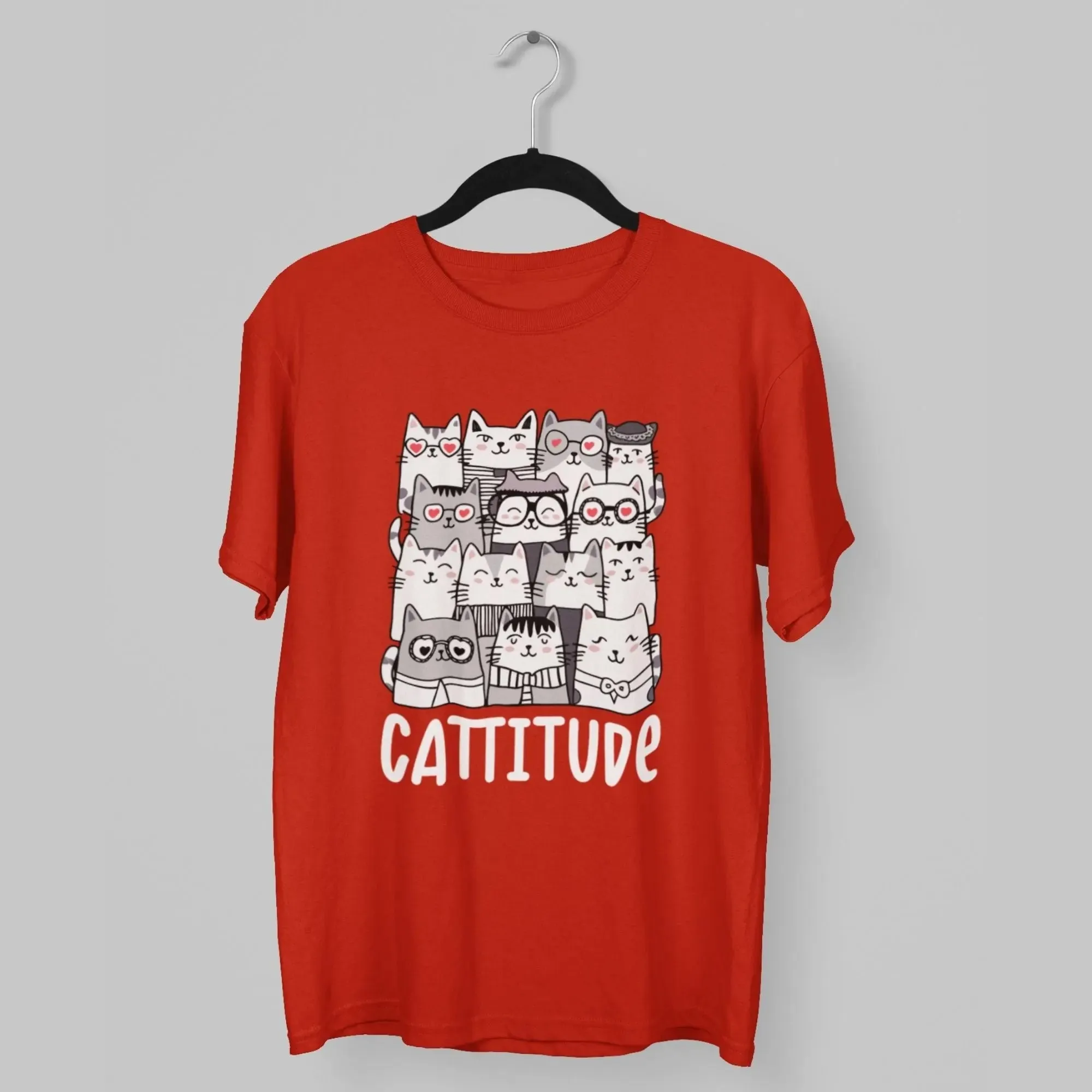 Cattitude Round Neck Half Sleeve Classic T-Shirt