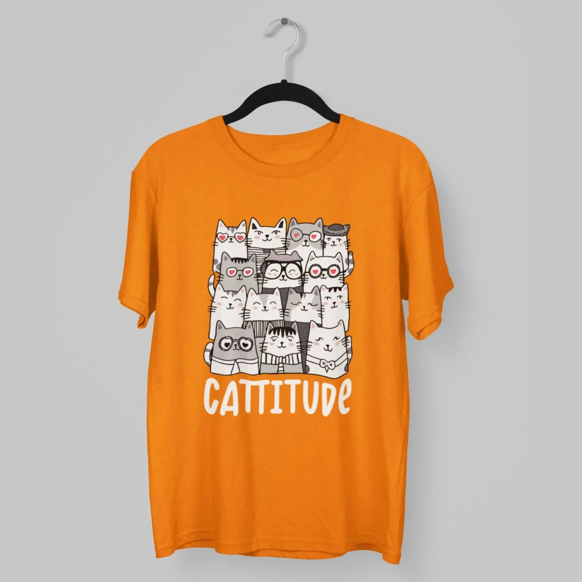 Cattitude Round Neck Half Sleeve Classic T-Shirt