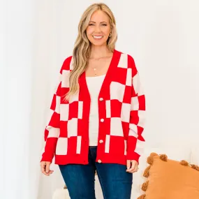 Checkmate Babe Cardigan, Red