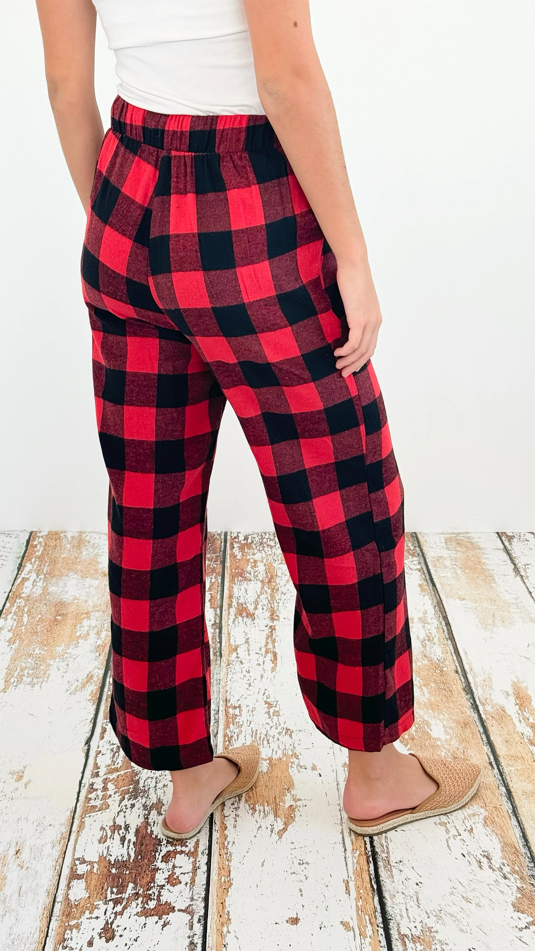 Classic Comfort Plaid Pijama Pants - Red