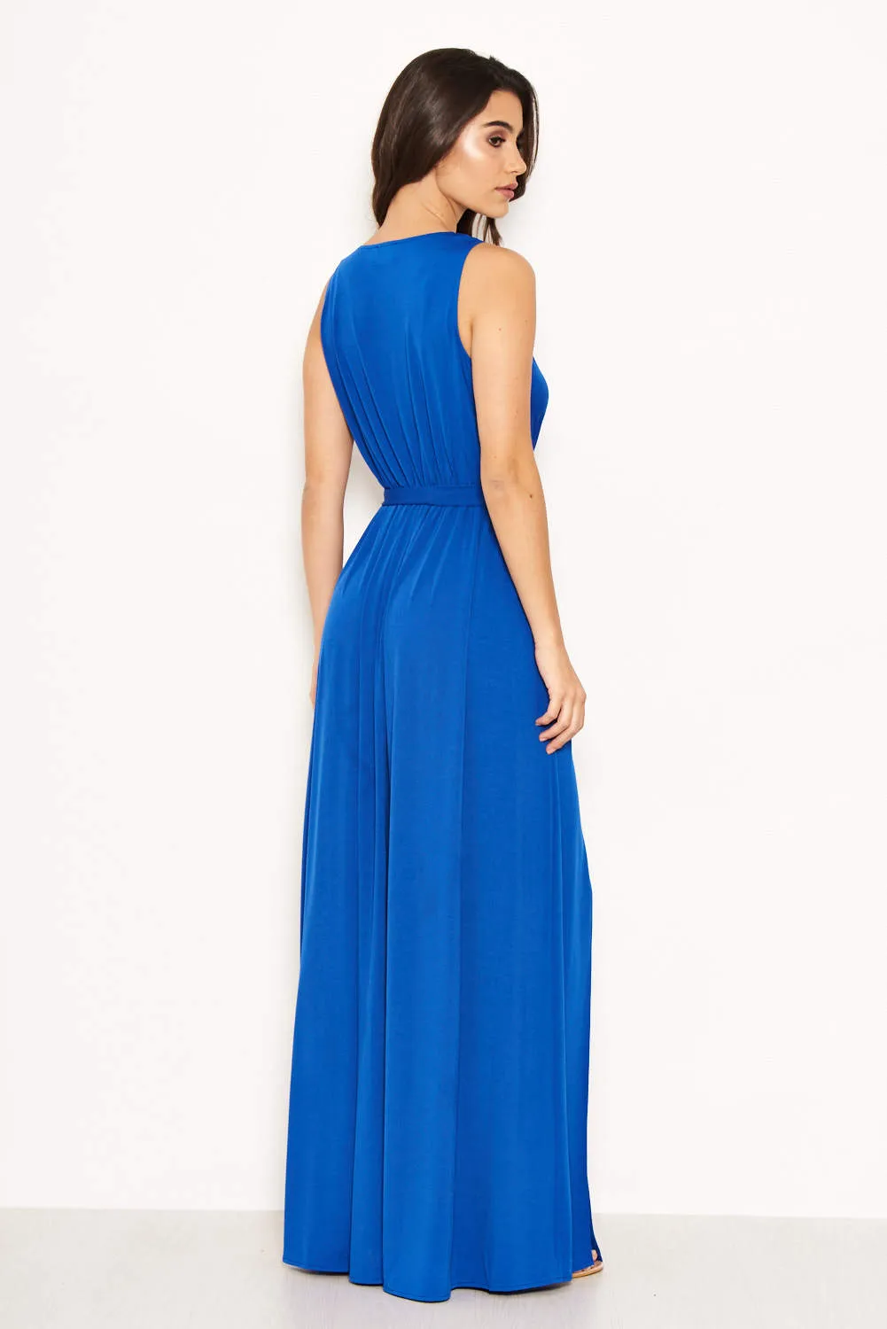 Cobalt Wrap Front Maxi Dress