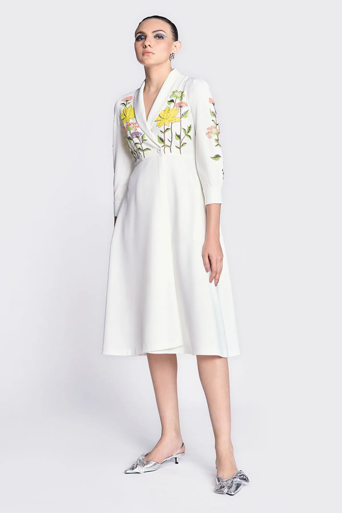 Colourful Lotus Wrap Dress