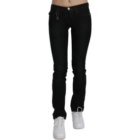 Costume National Chic Black Mid Waist Slim Fit Denim Jeans