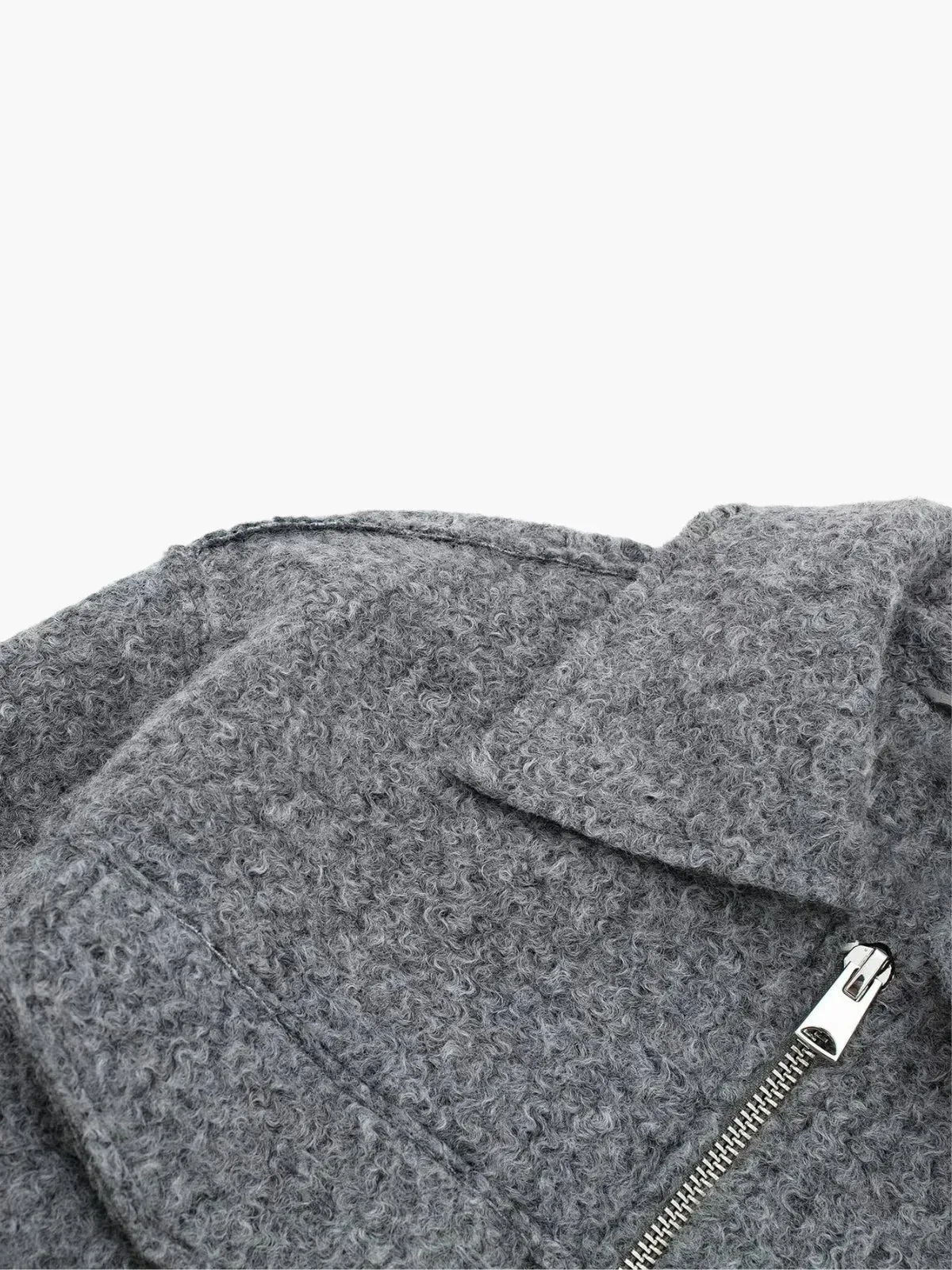 Cropped Wool Utility Zip Jacket