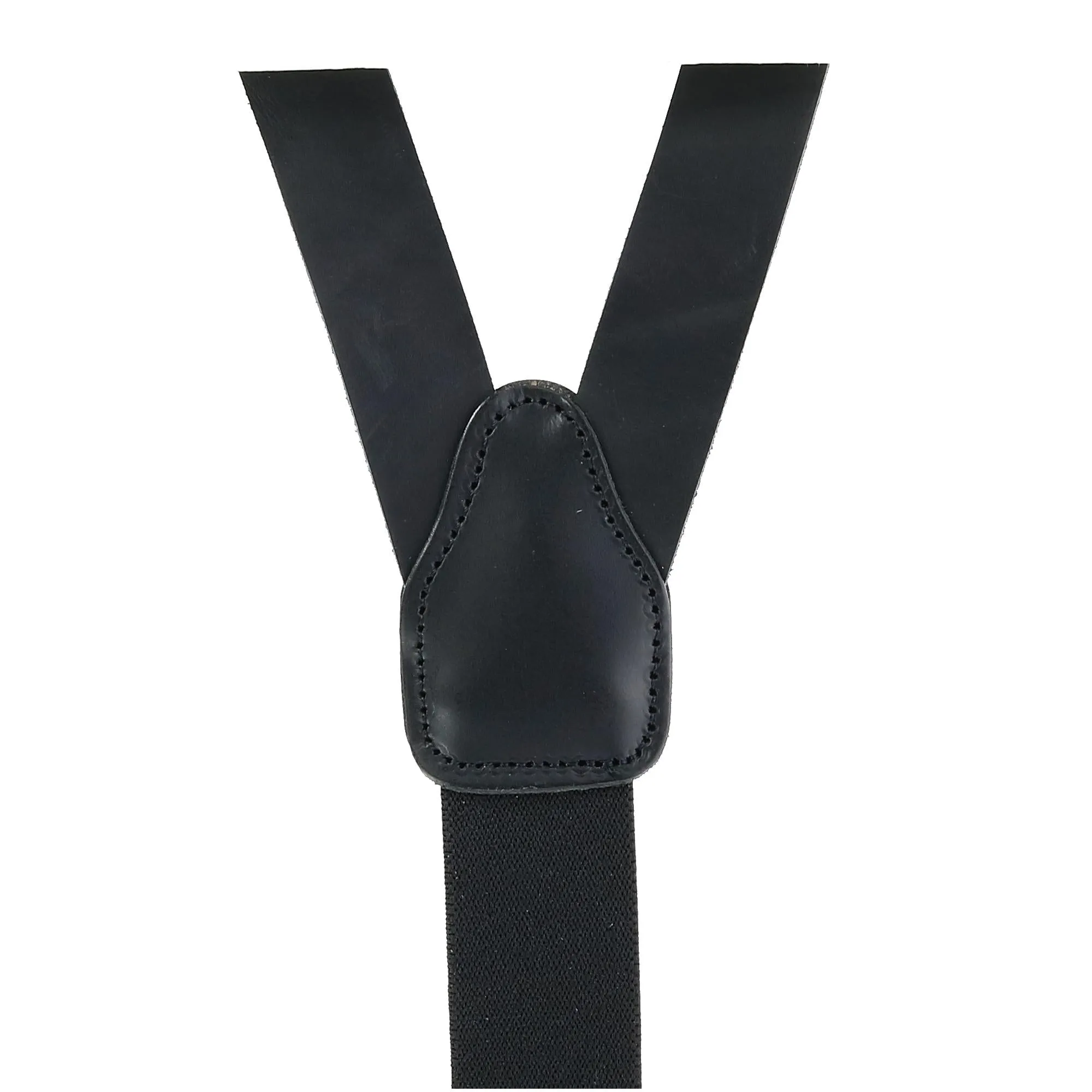 CTM® Men's Coated Leather Button-End 1 Inch Suspenders