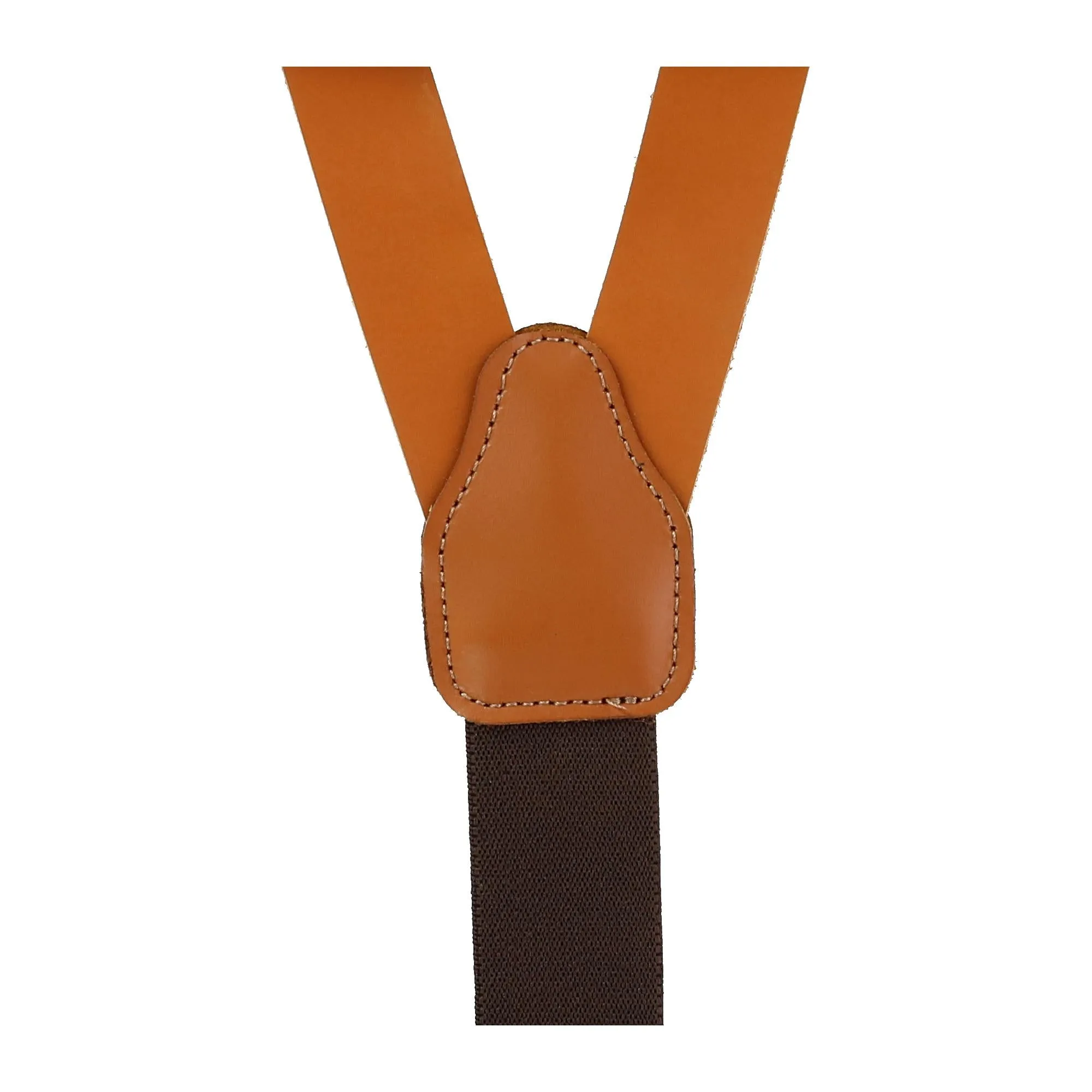 CTM® Men's Coated Leather Button-End 1 Inch Suspenders