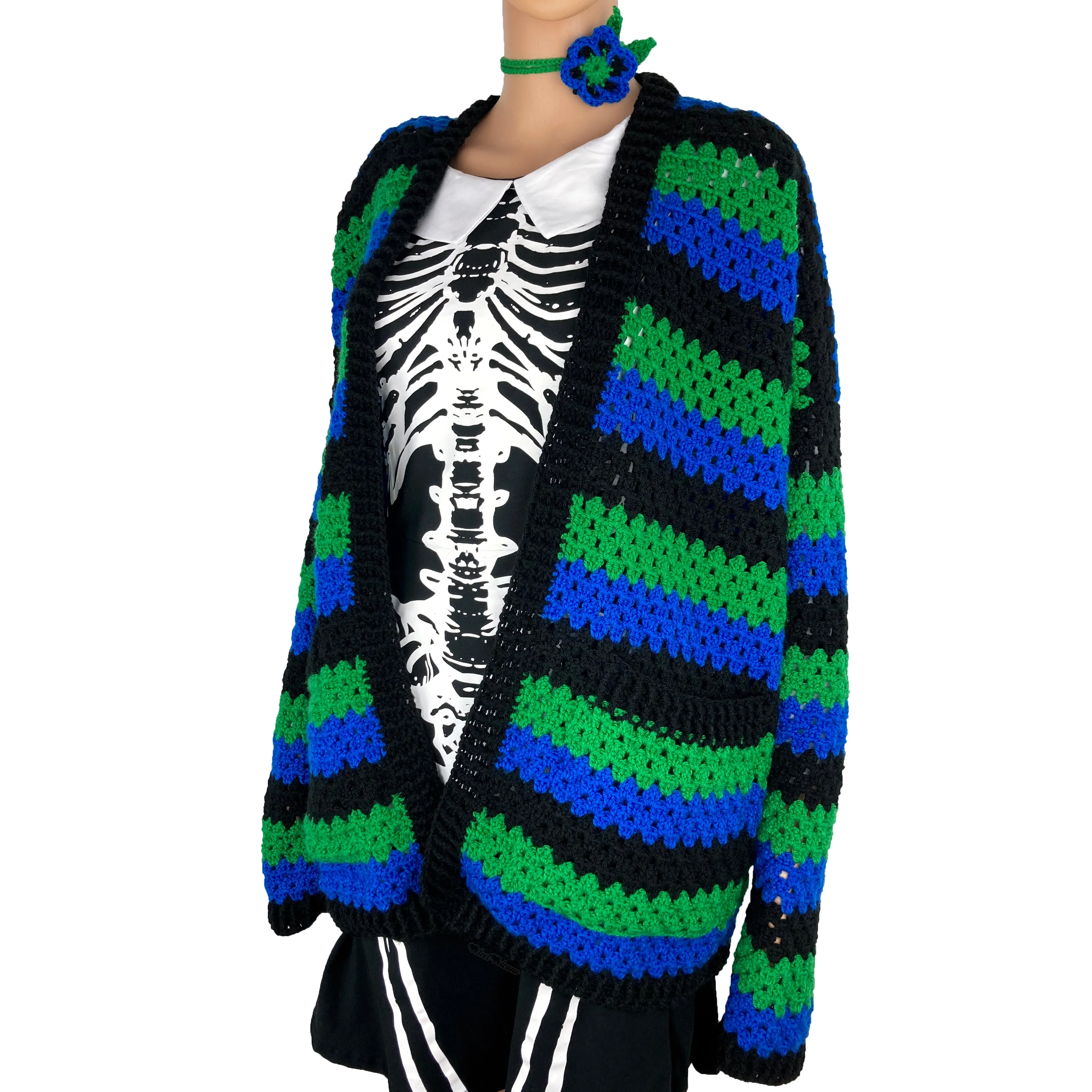 Custom Colour Striped Cardigan