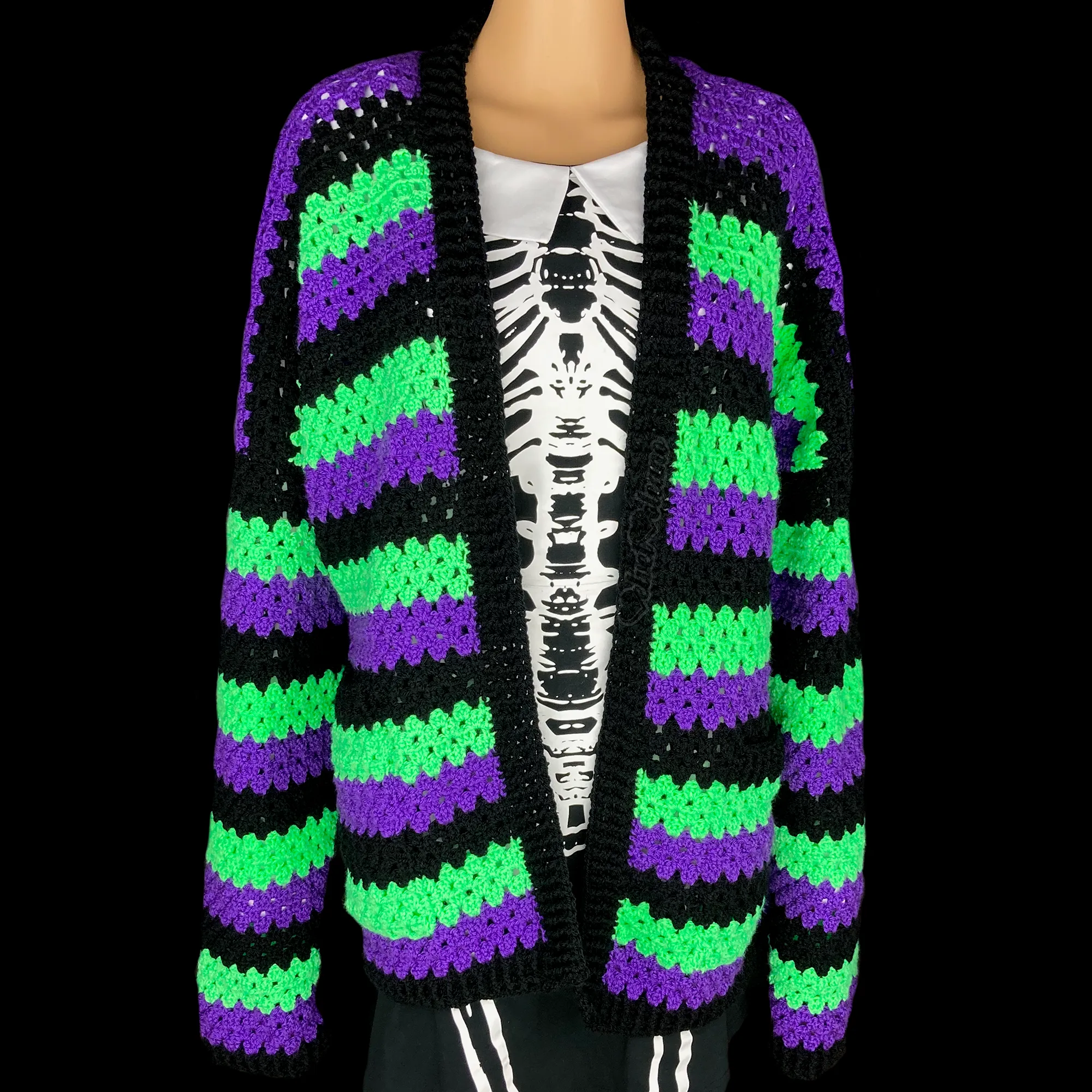 Custom Colour Striped Cardigan