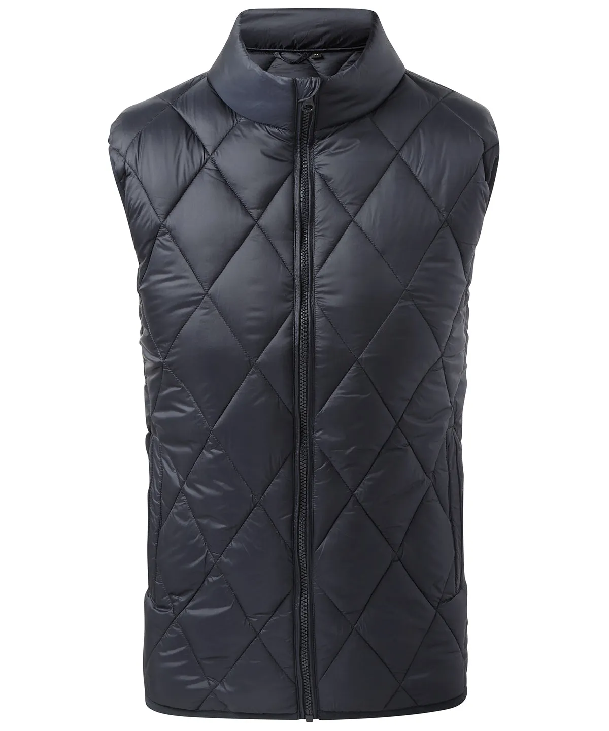 Diamond pane padded gilet | Navy