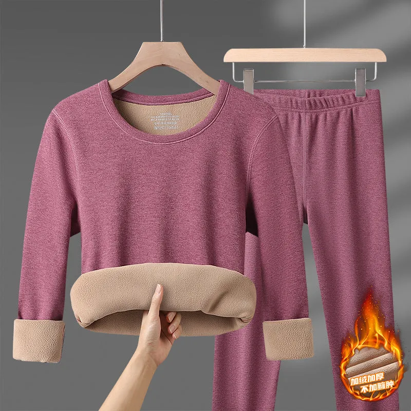 Elastic Thick Warm 2 Pieces Unisex Winter Thermal Set