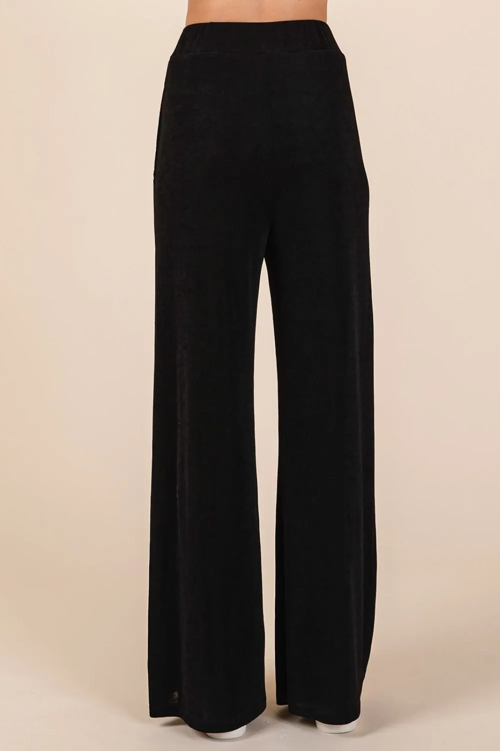 Elastic Waist Pants with Side Pockets