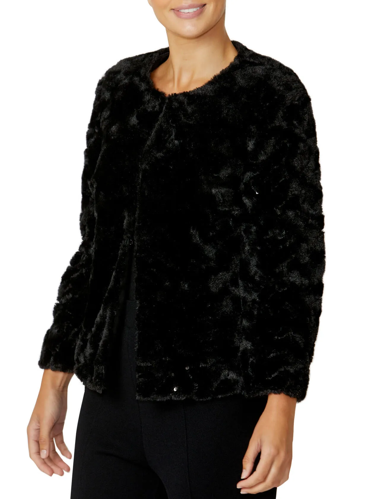 Estelle Black Faux Fur Jacket