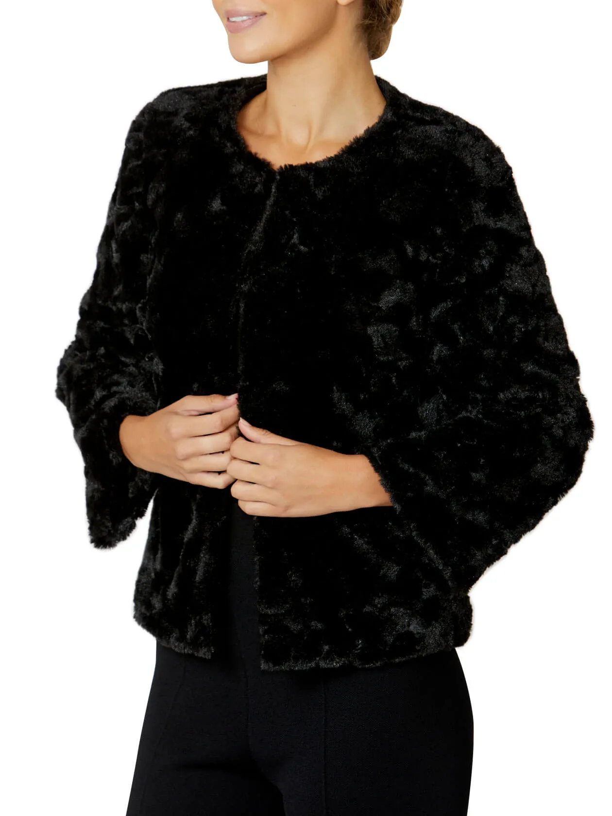 Estelle Black Faux Fur Jacket