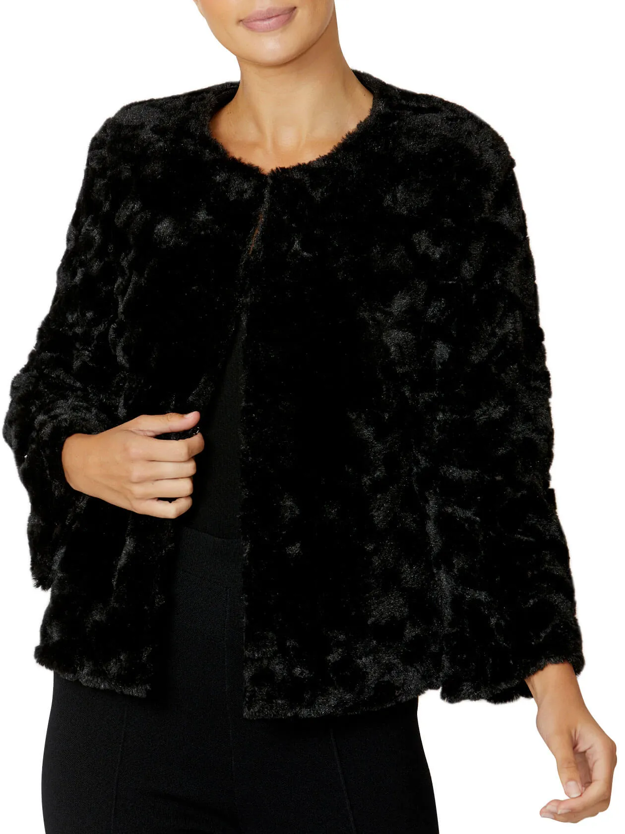 Estelle Black Faux Fur Jacket