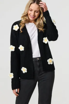 Floral Crochet Embellished Wrap Cardigan