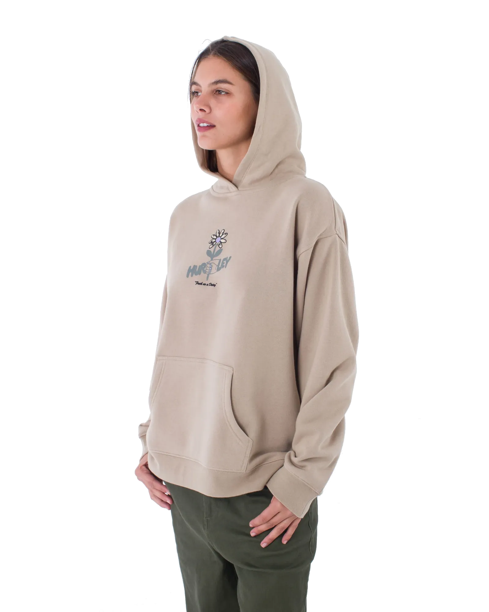 Fresh As A Daisy Pullover Hoodie in Trench Coat