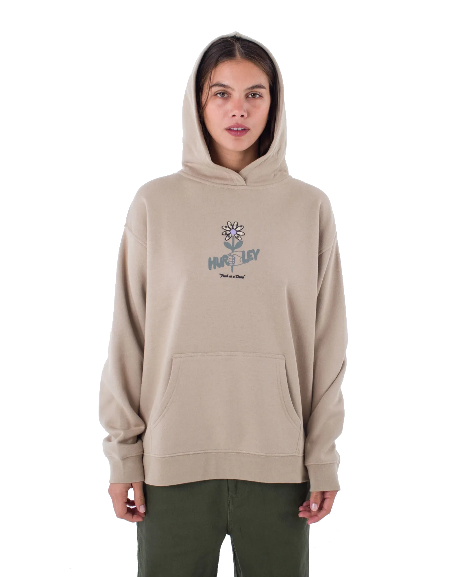 Fresh As A Daisy Pullover Hoodie in Trench Coat